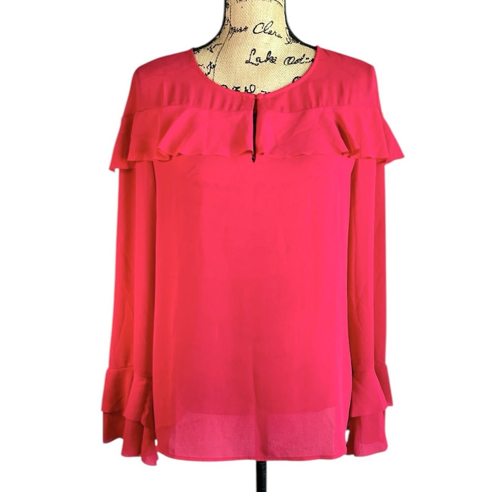 Banana Republic Pink Ruffle Blouse